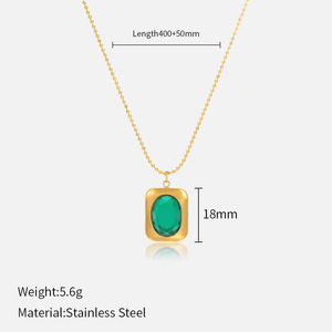 Colliers pendentif <span class=keywords><strong>émeraude</strong></span> en acier inoxydable de style français Collier zircon <span class=keywords><strong>émeraude</strong></span> coeur de luxe - Product Image 6