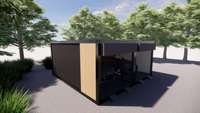 Maison préfabriquée en conteneur 2 en 1 pour garage et remise, pour stationnement de voitures et rangement d'outils