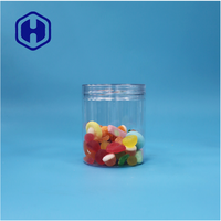 Pot à ouverture facile en plastique transparent pour animaux de compagnie avec couvercle à vis pour bonbons au chocolat anti-fuite sans BPA