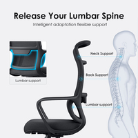 Chaise de bureau ergonomique moderne à dossier haut en maille avec appui-tête large – Vente en gros à prix réduit