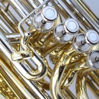 Pabrik Alat Musik Berkualitas Harga Pabrik Tuba Bb 5 Katup Dengan Bodi Kuningan Berlapis Emas Pipa dan Slide Cupronickel
