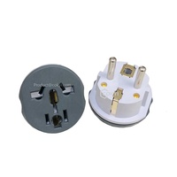 Adaptador de Viaje Universal de 2 Pines y 16A para UE/EE. UU. con 2 Tomas para Enchufes Europeos Alemanes y Dispositivos Extranjeros