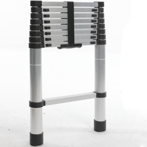 Échelle télescopique en <span class=keywords><strong>aluminium</strong></span> certifiée EN131, 2,6 m, charge maximale 150 kg, marches antidérapantes et verrous automatiques, échelle extensible pour usage domestique - Product Image 2