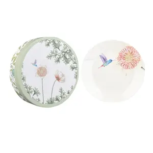 Ceramic dandelion printing dinnerware plates set with gift box