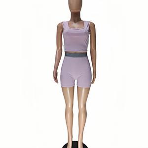 Viviblook Z505ST04 Conjunto Deportivo Casual para Mujer, Chaleco sin Mangas y Pantalones Cortos, Dos Piezas, Tallas Grandes - Product Image 4