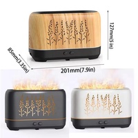 Diffuseur d'huiles essentielles ultrasonique portable, humidificateur d'air à LED avec effet de flamme, purificateur d'air pour chambre à coucher et bureau