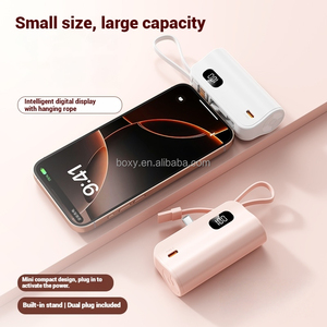 Nuovo Mini Power Bank 5000mAh portatile cavo incorporato batteria con doppia spina 5000mAh Power Bank - Product Image 6