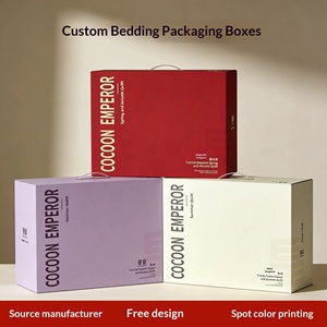 Custom Printed Woven Gift <b>Boxes</b> for Bedding Sets, Quilts & Pillows with Carry Handles - Product Image 4