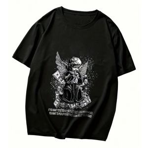 เสื้อยืดพิมพ์ลายผู้ชายคุณภาพสูง ผ้าฝ้ายถักเนื้อหนา ทรงโอเวอร์ไซส์ ไหล่ตก ระบายอากาศได้ดี ขายส่ง - Product Image 2