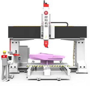 Router cnc medio 5 assi macchina automatica per intaglio del legno 3d eps con router per mulino a testa rotante