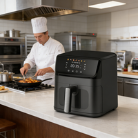 Friteuse à air intelligente 6,5 L, sans huile, avec fenêtre de visualisation, personnalisable, four électrique multifonctionnel pour la maison