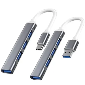 工場4ポートイン1USB3.0ハブタイプC-USB4ポートマルチスプリッターアダプターOTGType-Cハブ電話用コンピューターアクセサリー