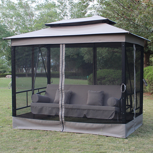 Luxury Iron Garden Gazebo Jhula <b>Swing</b> 3 Seater and Bed Outdoors - Product Image 2