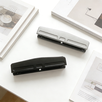 Perforateur métallique personnalisé à 3/4 trous pour planificateurs A4, perforateur rond à 4 anneaux en métal noir pour classeurs