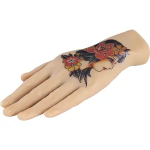 3d Siliconen Tattoo Praktijk Linker/Rechterhand Arm Make-Up Oefenen Hand Huid Levering Voor Tattoo Beginners Training Tools