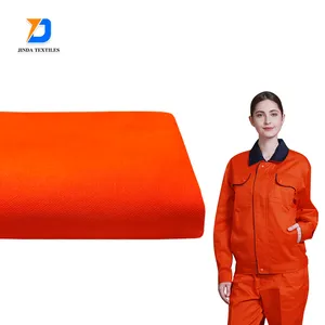 Jinda tessuto resistente agli strizzacervelli di colore solido materiale per abbigliamento da lavoro 65% poliestere 35% cotone tessuto Twill di filato a doppio strato