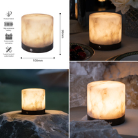 Lampe de table en albâtre, lampe de table LED haut de gamme 1,5W, finition marbre chaud, matériaux naturels importés, lampe de table LED pour restaurant