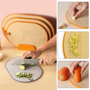 Nouveau design de blocs à découper ovales multifonctionnels en PP double face ensemble de planches à découper avec poignée pour la cuisine à domicile - Product Image 2