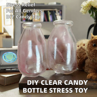 Bouteille transparente DIY en TPR pour bonbons, composants de coque gonflable, balle vide anti-stress, jouet de décompression à presser, conteneur