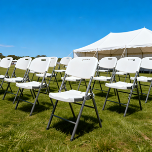 Vente directe d'usine, <span class=keywords><strong>chaise</strong></span> pliante en plastique blanc pour la logistique d'événements - Product Image 2