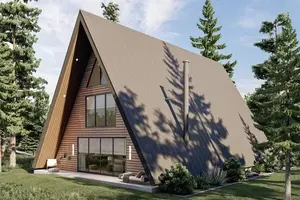 Modern 20ft And 40ft Prefabricated Steel Sandwich Panel Container Wild Nature Setting Forest Type Triangle House