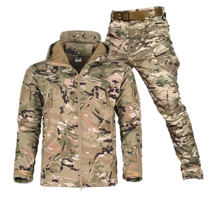 Ensemble veste et pantalon softshell HBJ01 pour l'extérieur, chaud, isolant thermiquement, camouflage noir python - Product Image 4