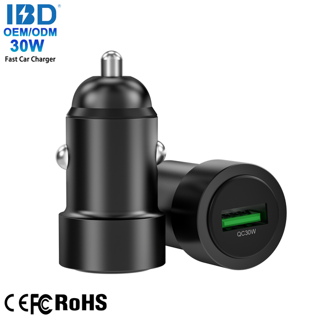 For MINI 30W USB Single-Port Aluminum Alloy Car Charger QC3.0 Fast Charging for Laptop Earphone & Mobile Phone
