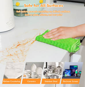 Serviette de nettoyage en microfibre jacquard gaufré 16x16 pouces, non pelucheuse, multi-usages, pour le nettoyage des surfaces en verre, utilisation en salle blanche - Product Image 5