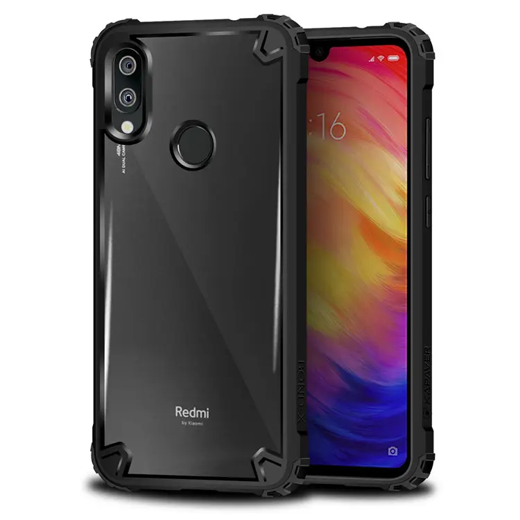 Laudtec 2019 KAPAVER For Xiaomi Redmi Note 7 Pro Rugged Solid Black ShockProof phone Case