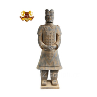 Statue de guerrier en résine de taille réelle en fibre de verre à prix de gros moins cher, vente de statues de guerriers de Xi'an en terre cuite 1:1, statue de jardin