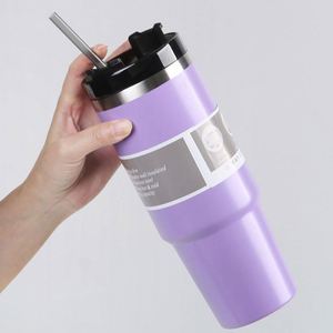 304 Stainless Steel 30oz Eco-Friendly Double-Layer Vacuum Insulated Thermos Bottle with Lid Straw Rope-Business Gift Drinkware - Product Image 2