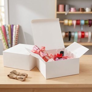 กล่องไปรษณีย์ ValBox ขนาด 8x8x4 นิ้ว 12 ชิ้น สีขาว ทำจากกระดาษลูกฟูก รีไซเคิลได้ แข็งแรง ทนทาน พร้อมฝาปิด เหมาะสำหรับงานแต่งงาน ของชำร่วยวันเกิด บุฟองน้ำ ใช้งานง่าย - Product Image 3