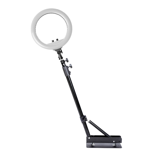 18 Inch Plastic Adjustable Color Temperature Ring Light 3 Phone Holders Wall Mount for Barber Hair Extensions Live Streaming