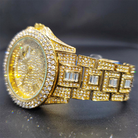 Montre de luxe pour homme MISSFOX en or 18 carats, avec diamants, date et jour, mouvement à quartz, livraison directe