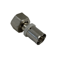 Raccord à sertir 16×1/2" femelle avec écrou d'union pour tuyaux PEX |   THS Thermostyle ®