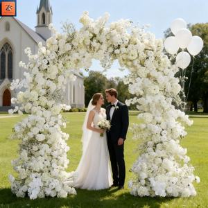 Nuova Vendita Calda: Arco Nuziale <span class=keywords><strong>di</strong></span> Lusso Romantico con Fiori <span class=keywords><strong>di</strong></span> Ciliegio Bianchi e <span class=keywords><strong>Rose</strong></span> <span class=keywords><strong>di</strong></span> Seta per Decorazioni e Allestimenti Matrimoniali - Product Image 1