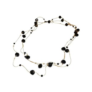 Fashion Beaded <b>Necklace</b> Multi Layer <b>Long</b> Chain Black Round Pendant Zinc Alloy Women's Jewelry Accessory - Product Image 5