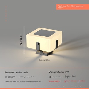 IP65ไฟเสาอลูมิเนียมพลังงานแสงอาทิตย์กลางแจ้งที่ทันสมัยกันน้ำ E27 LED ส่องสว่างส่องสว่างบันไดสนาม - Product Image 2
