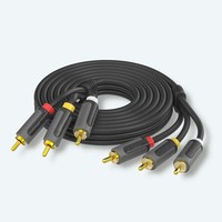 Cable Digital análogo de 3RCA, doble blindado para auriculares, sistema doméstico, iPods, reproductores de MP3, RCA a RCA, Cable de Audio estéreo