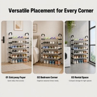 Meuble à chaussures multi-niveaux simple et modulable pour entrée, grande capacité avec rangement