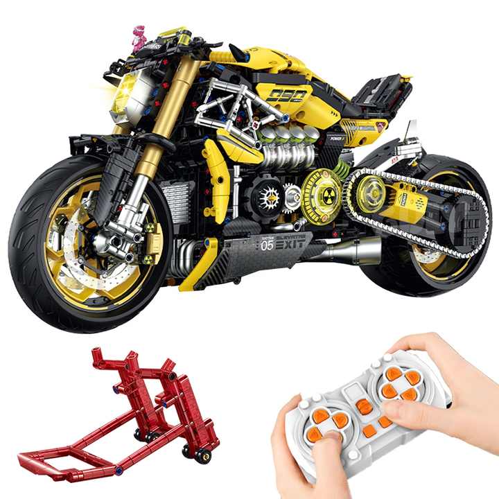 Reobrix V200 Kit De Construction De Moto Pour Adultes, Jouets De Construction De Moto Pour Enfants, Kit De Modèle De Moto à Collectionner 11036 Avec Support, Décoration Cool, Cadeau Idéal Pour Garçons