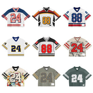 Chất Lượng Cao Thiết Kế Mới Lưới Thăng Hoa In Phong Cách Retro Bóng Chày Cổ Điển Net Bóng Đá Loose Mens T-Shirt Bóng Đá Áo - Product Image 2