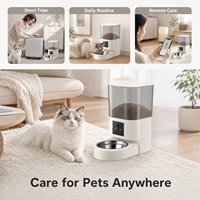 Distributeur automatique de nourriture intelligent WiFi en acier inoxydable pour animaux de compagnie, contrôle par application, résistant aux fuites, design solide, portable pour chiens et chats d'intérieur