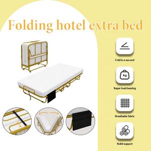 Профессиональная складная металлическая кровать с мягким матрасом для дома, спальни, отеля, больницы – портативная, компактная, складная кровать - Product Image 2