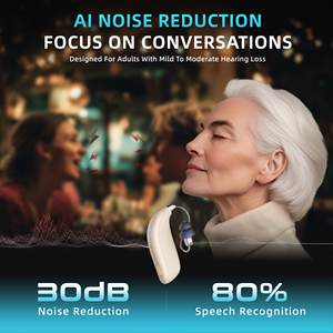 Nouveauté : Application compatible avec les aides auditives BTE pour seniors, légères, à réduction de bruit, rechargeables, étanches IP68, 50 canaux - Product Image 5