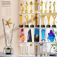 Trofeo de cristal de Honor tallado en 3D personalizado de alta calidad, regalos de recuerdo de negocios