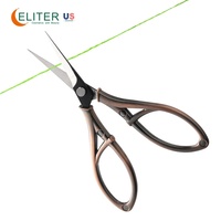 Eliter grosir gunting manikur gunting pisau lurus besi tahan karat dengan ujung tajam kuku palsu kawat pancing jahit