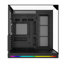 Boîtier PC Gamer ATX Mid-Tower sans pilier avec triple vitrage, éclairage RGB, pour ordinateur de jeu