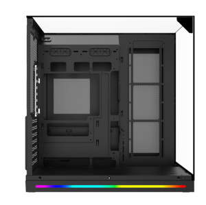 Boîtier <span class=keywords><strong>PC</strong></span> <span class=keywords><strong>Gamer</strong></span> ATX Mid-Tower sans pilier avec triple vitrage, éclairage RGB, pour ordinateur de jeu - Product Image 2