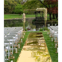 Luxuriöser Spiegelläufer für den Gang – Goldener, langer Spiegelteppich für Hochzeitsbühnen und Event-Dekorationen